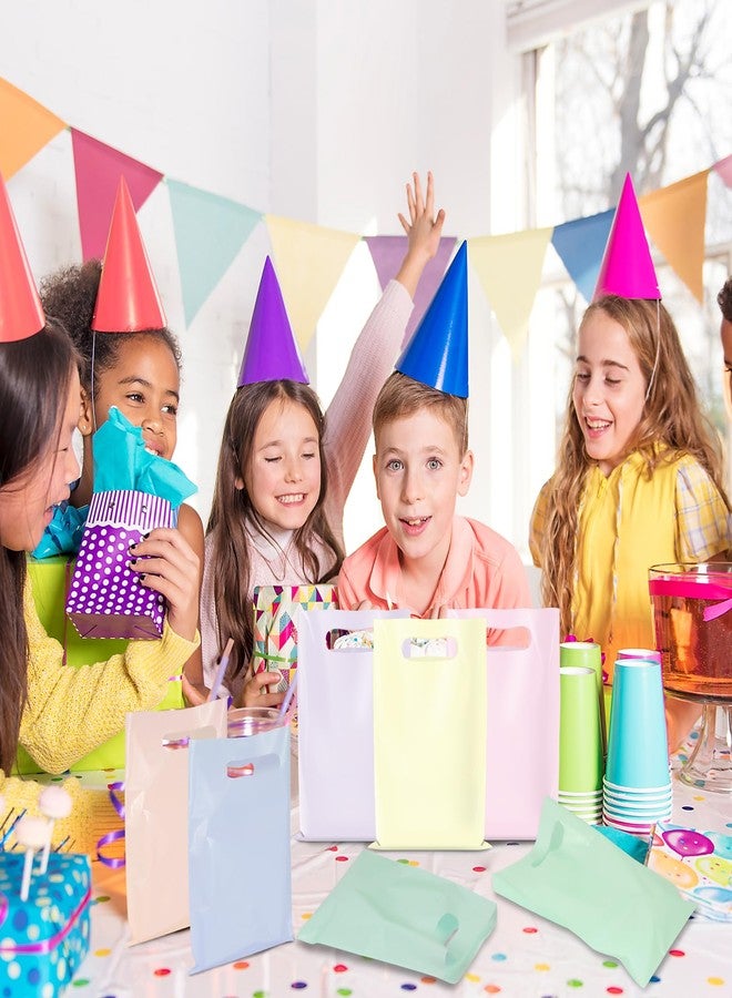 Hallswl 60 Pcs Plastic Pastel Gift Bags Bulk Pastel Treat Bags with Handles Pastel Rainbow Goodie Bags Multi-color Party Favor Bags for Birthday Baby Shower Wedding Easter Mothers Day Party Decorations - Image 5